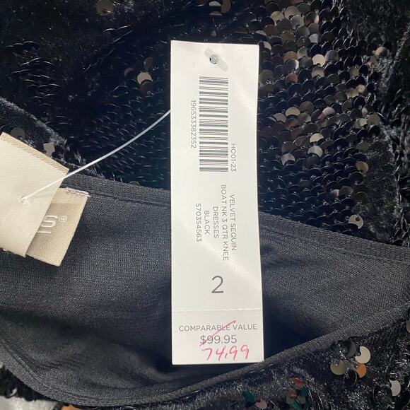 Chicos Sequin Bell Sleeve 3/4 Sleeve Holiday Party Dress Size 2 (Large) NWT - Picture 7 of 7